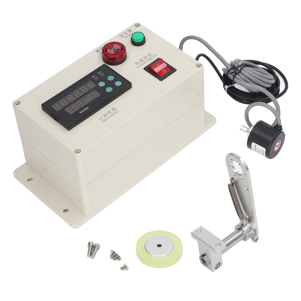 Digital Yard Counter With Spring Bracket 6Digits Roller Cable Wheel Length Meter