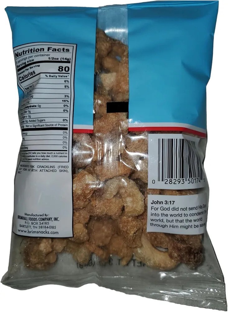 BRIM'S OLD- FASHIONED PORK CRACKLIN STRIPS 3oz/ 4pk