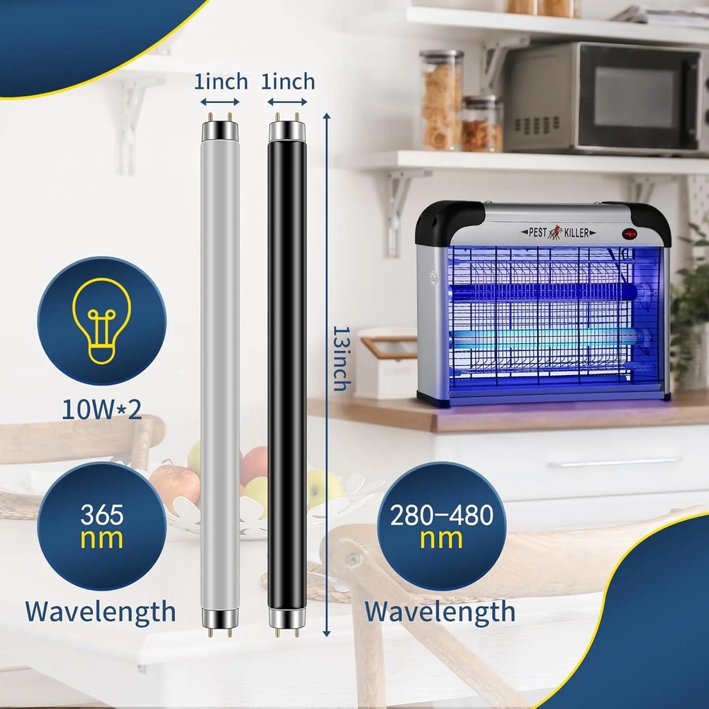 Qualirey T8 Bug Zapper Replacement Bulbs, 10W Bug Zapper Light Bulb for 20W Elec