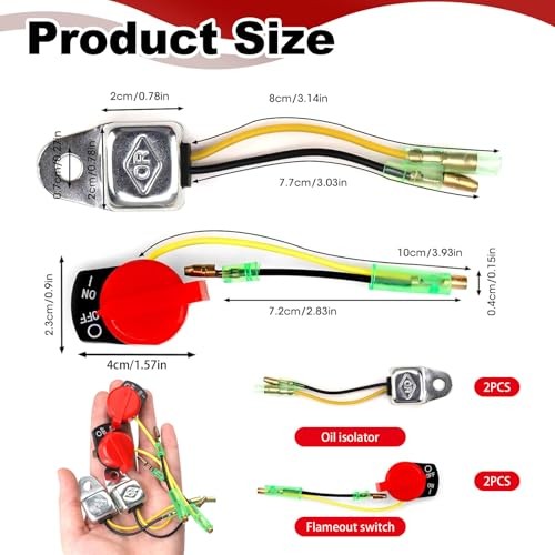 4 Pack 36100-ZE1-015 Engine Stop Switch & Low Oil Sensor Kit Compatible with