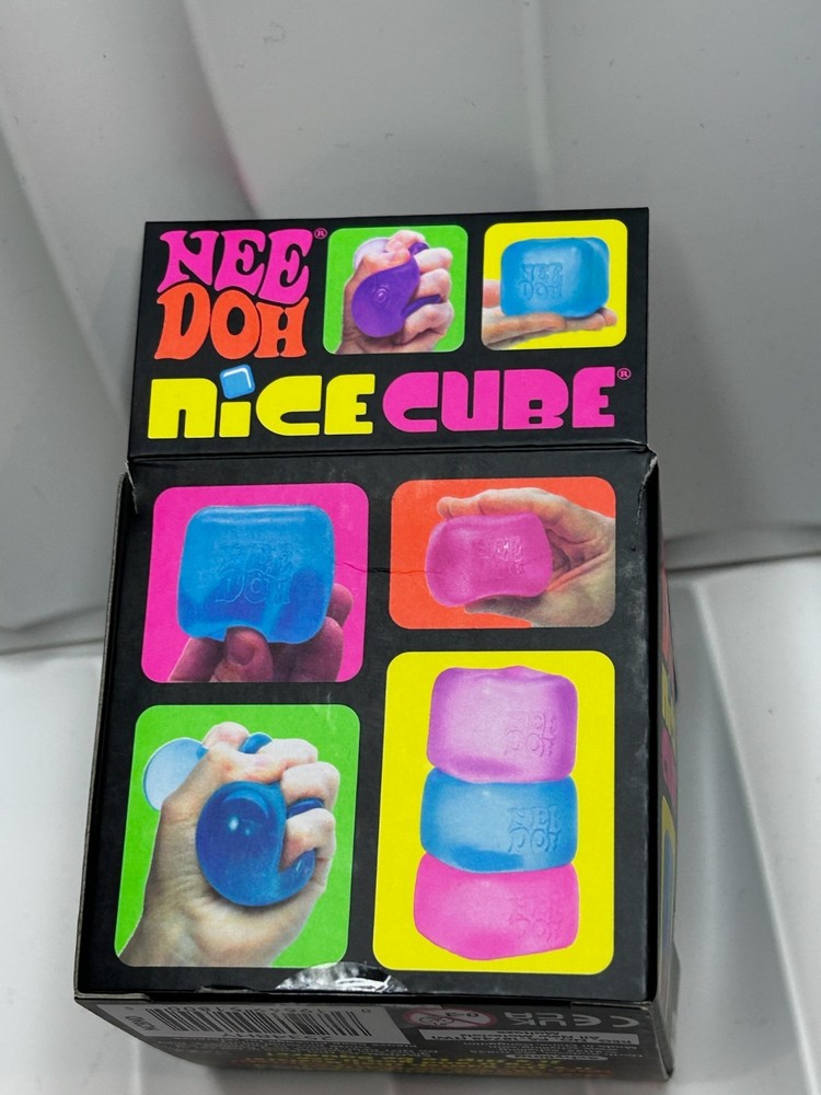 NeeDoh Nice Cube Super Solid Squish Fidget Toy Blue Schylling NIB
