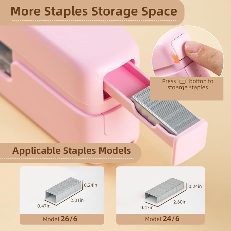 40 Sheet Stapler W/ Remover 830 Staples Flat Clinch Quick Reloading Storage New