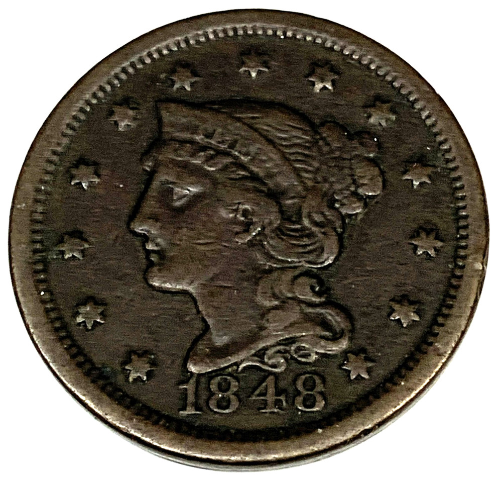 # C502    U.S.  LARGE CENT    COIN,     1848