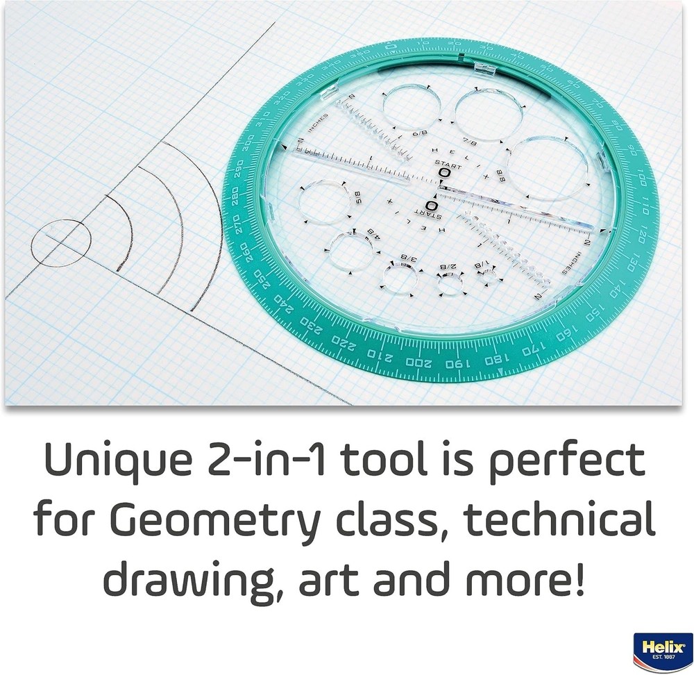 Durable 360-Degree Geometrical Protractor: 6-Inch Angle Maker for Precision Use