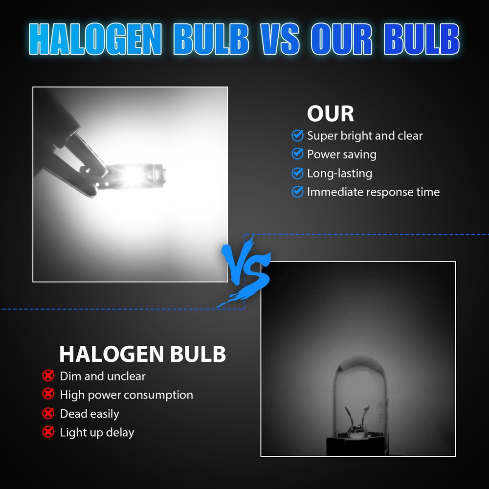 20x T5 74 17 37 3SMD LED Instrument Panel Dash Gauge Light Bulbs w/ Socket White