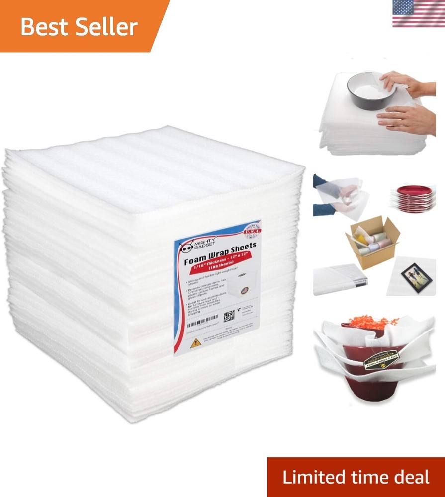 Durable High-Density Foam Wrap Sheets 12x12 - Perfect for Moving and Packing