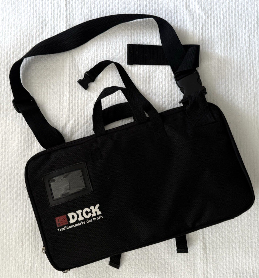 F DICK Chef Knife Bag Multi Section Culinary Carry Case Shoulder Strap Black