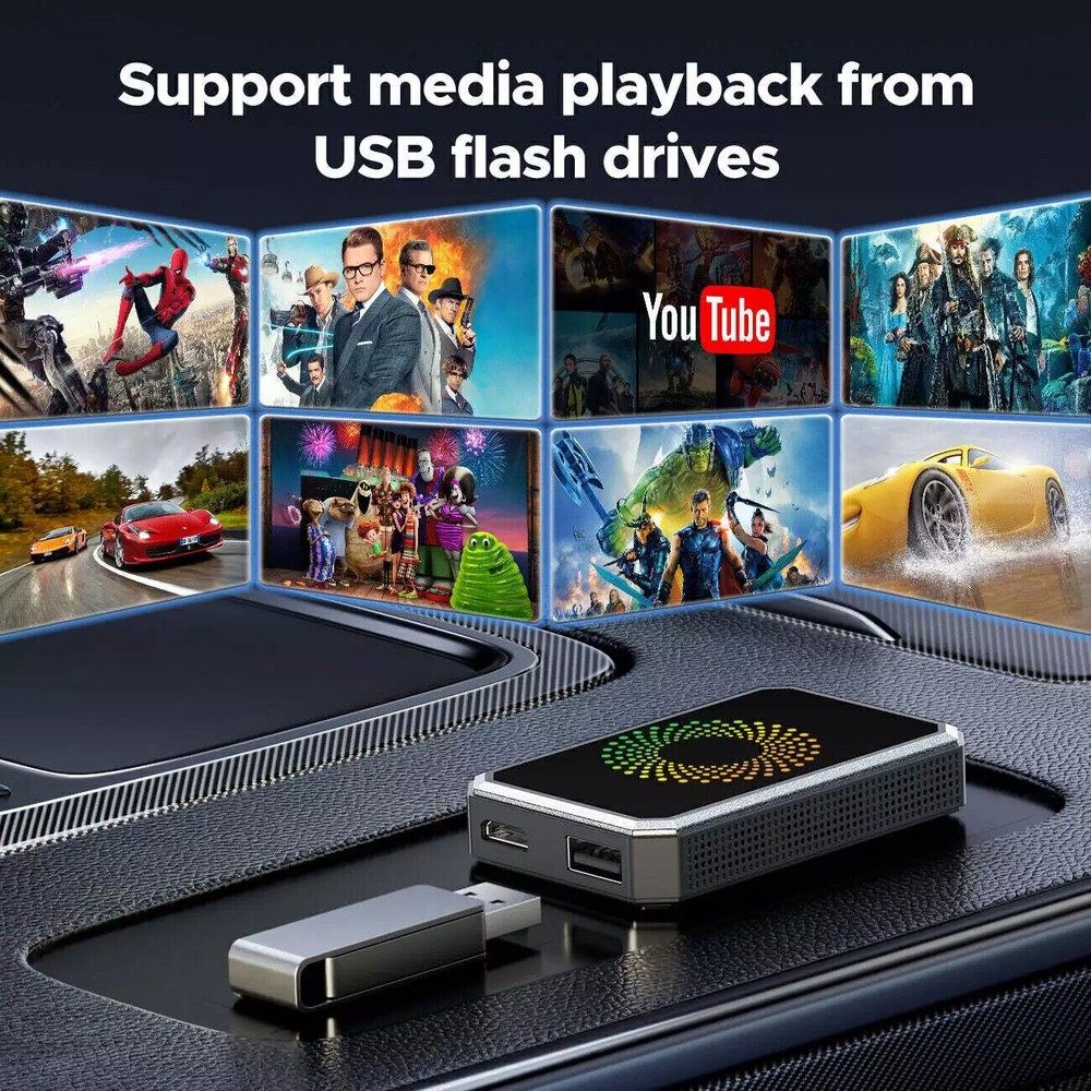 Wired to Wireless Apple CarPlay Android 10 Ai Box Android Auto w/Netflix YouTube