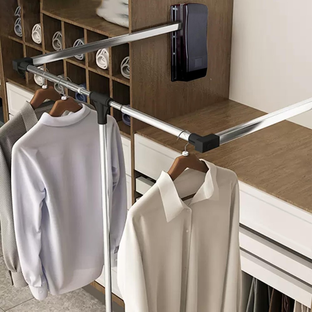 STORKING Pull Down Closet Rod 26"-35", Adjustable Side 35 inch, chrome