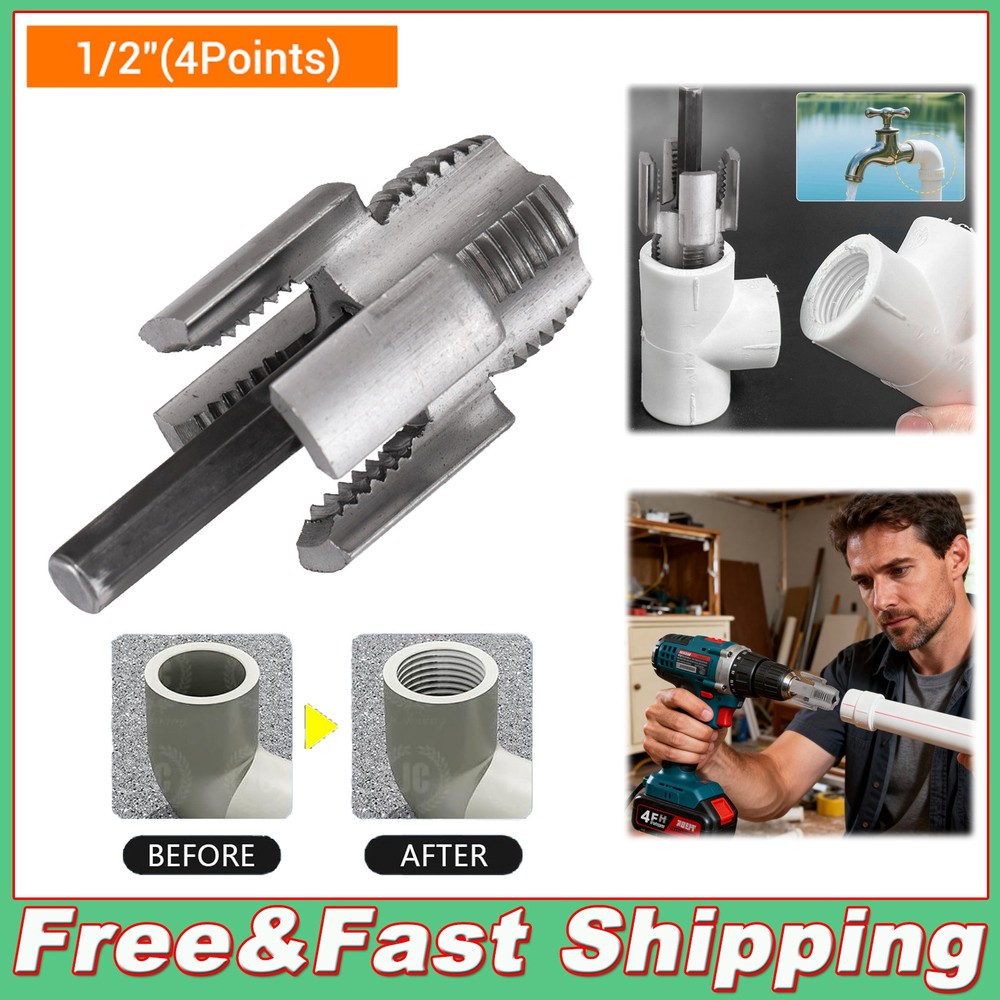 Integrated Internal & External Pipe Threading-Tool PVC Pipe Threader Cutting Kit