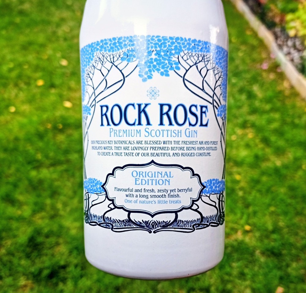 White Rock Rose Gin Ceramic 700ml Empty Bottle (great condition) Bar