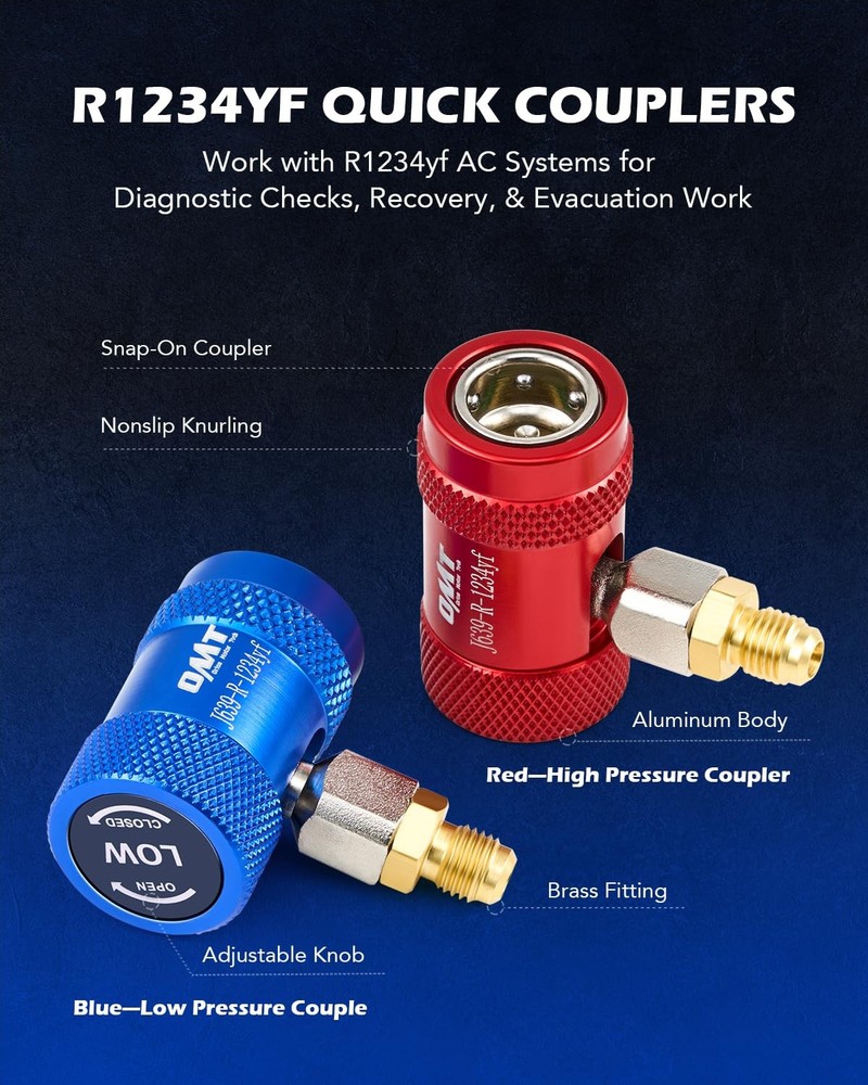 Orion Motor Tech R1234yf Quick Couplers Set, Adapter Tool Kit with...