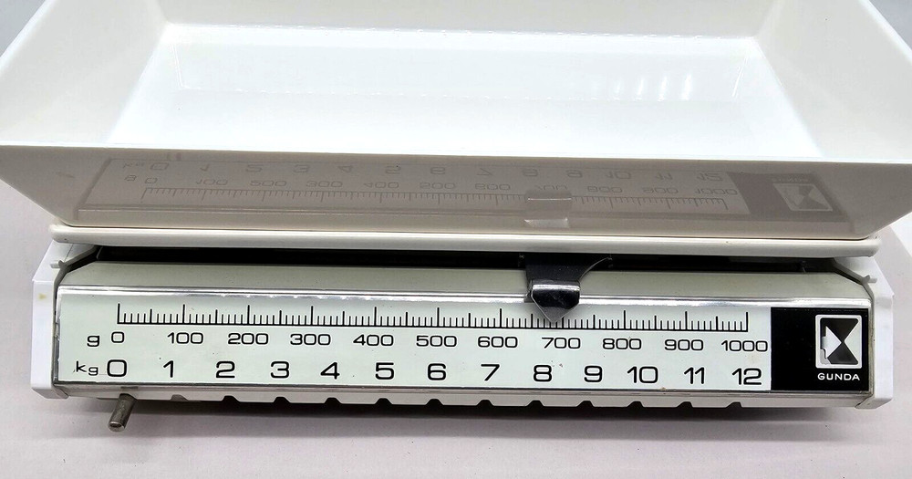 VTG GUNDA White Kitchen Mechanical Scale Kilogram Norway Rare