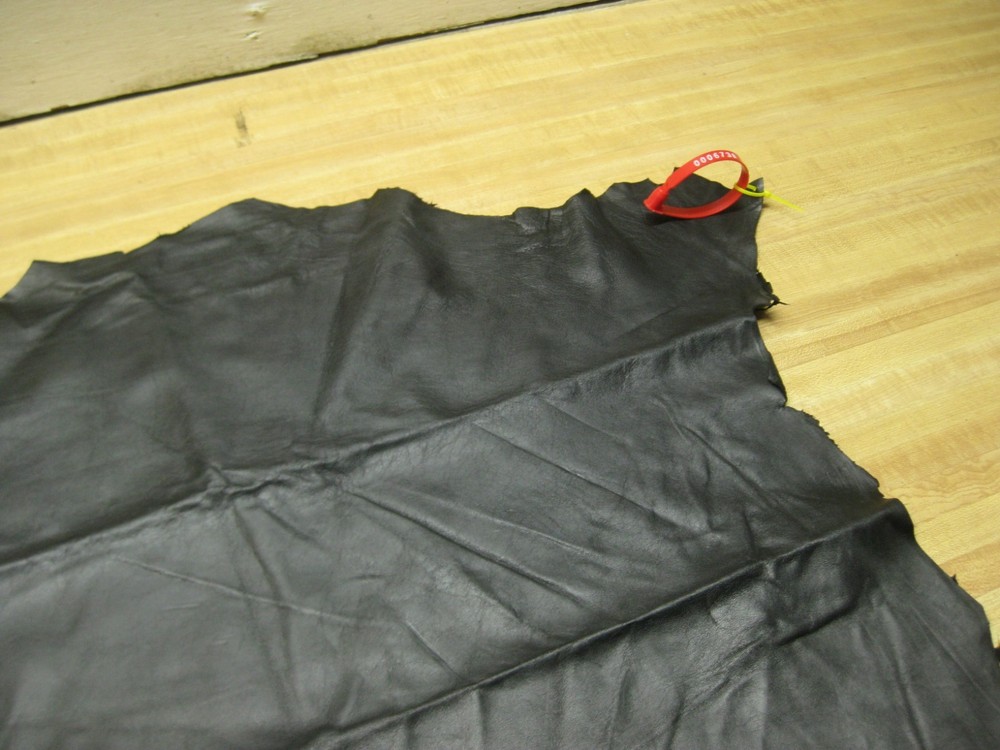 Black Italian Lamb Leather Hide #0006738 Row II