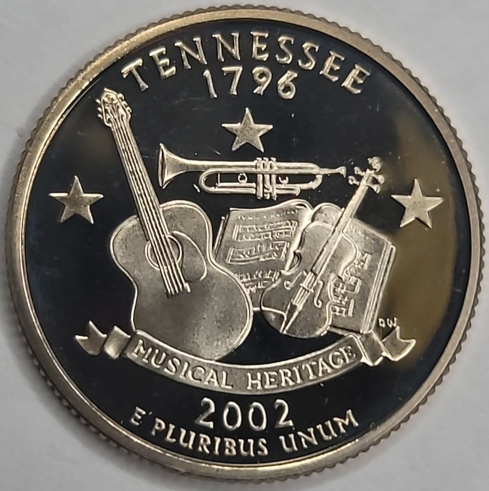 2002 S Gem Proof DCAM Tennessee State Quarter - CN-Clad