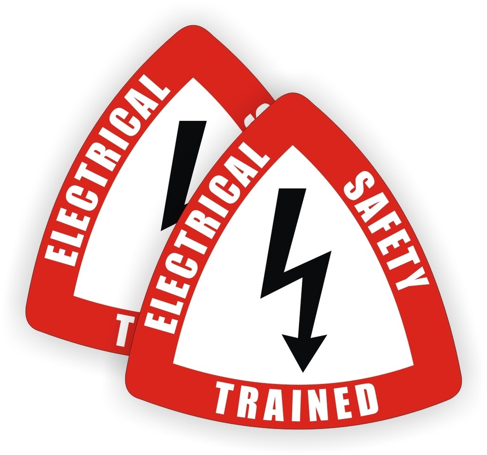 (2) Electrical Safety Trained Hard Hat Stickers | Arc Safety Helmet Decals