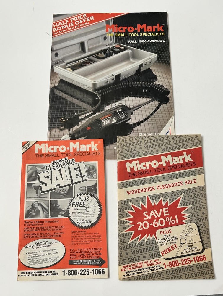 3 Micro•Mark Small Tool Specialist Catalogs 1986 / 1987