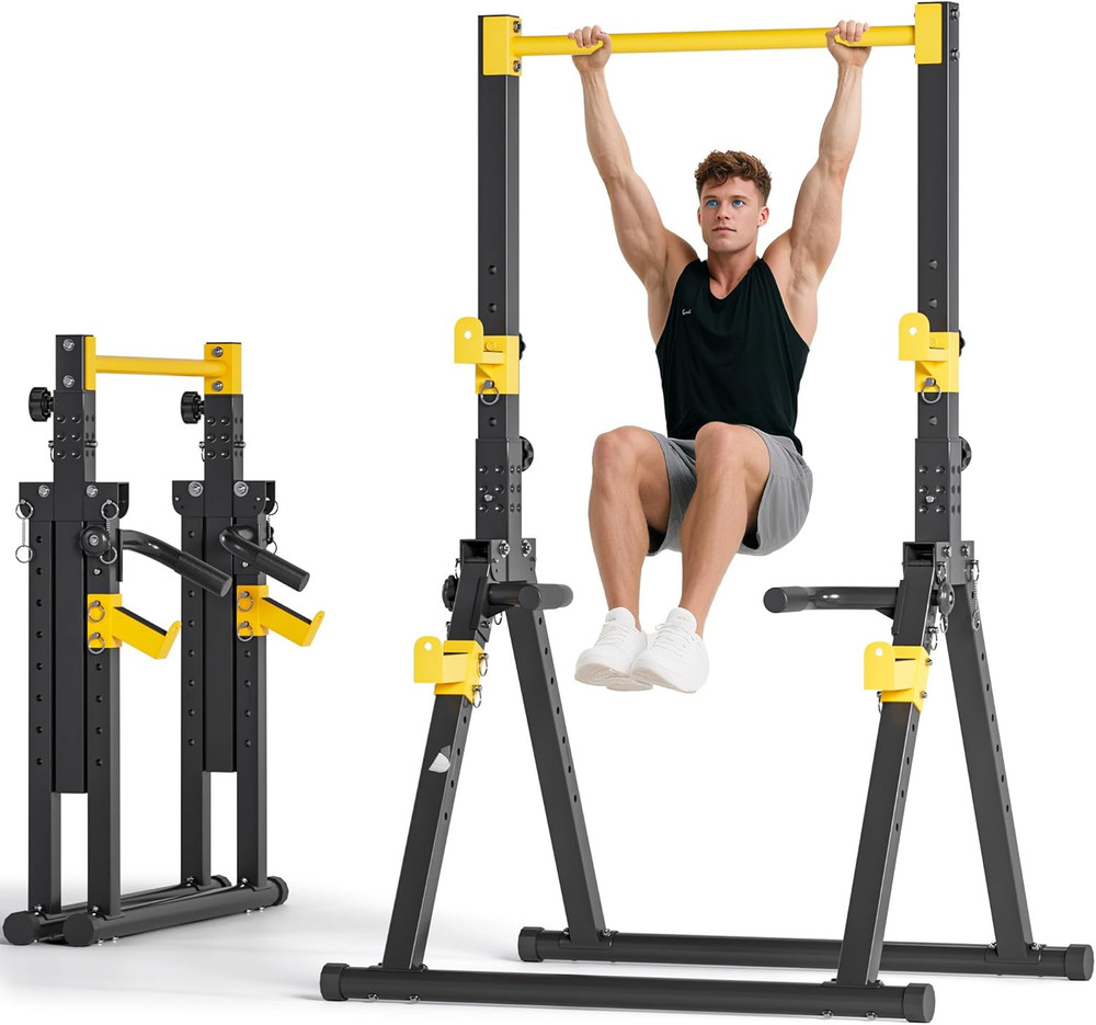 Sogespower Power Tower Pull up Bar Station, Foldable Pull up Dip Station Free St