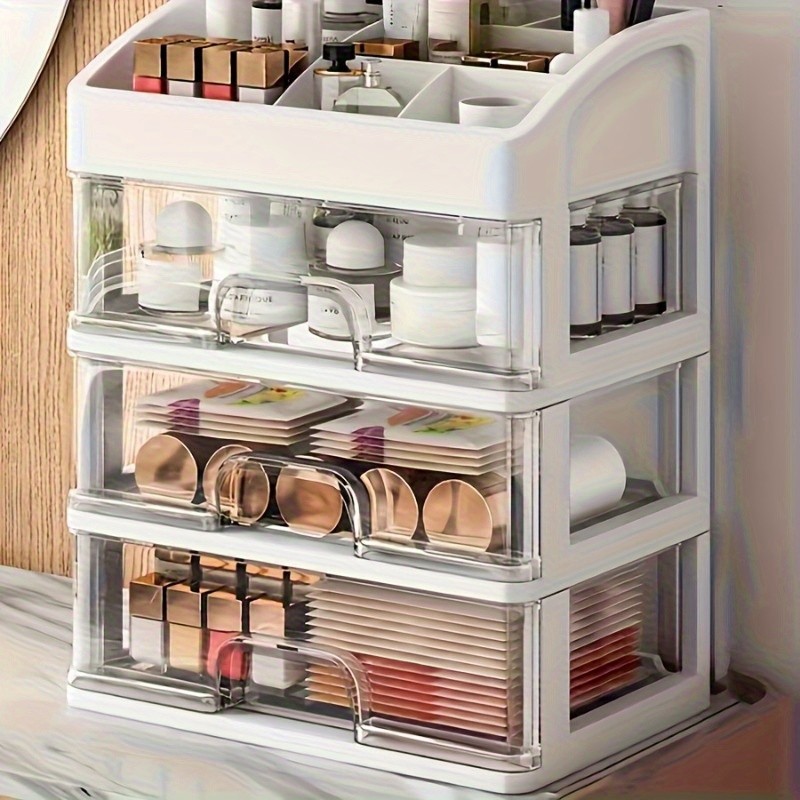 Capacity Multi-Layer Cosmetic Organizer with Drawers,Pull-Out Shelf for Makeup