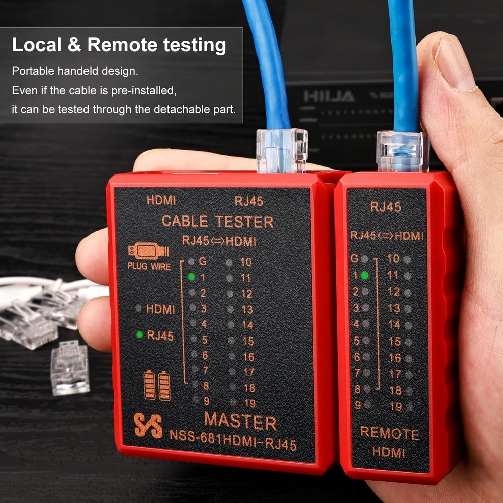 Hiija HDMI Cable Tester Portable High Definition Network black