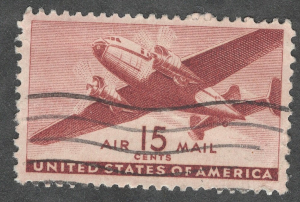 US. C28. 15c. Transport Plane, Used. 1941.