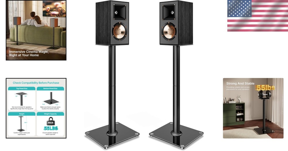 Immersive 30.1" Height Speaker Stands Pair