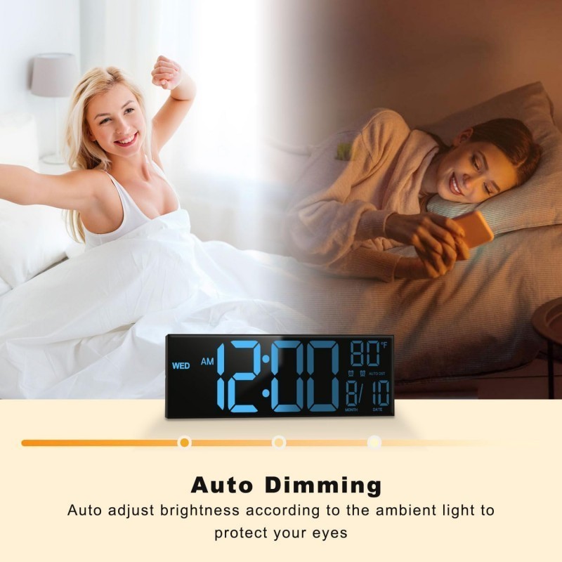 16" Digital Wall Mount Clock Count Down Timer With remote control LED 8RGB Color