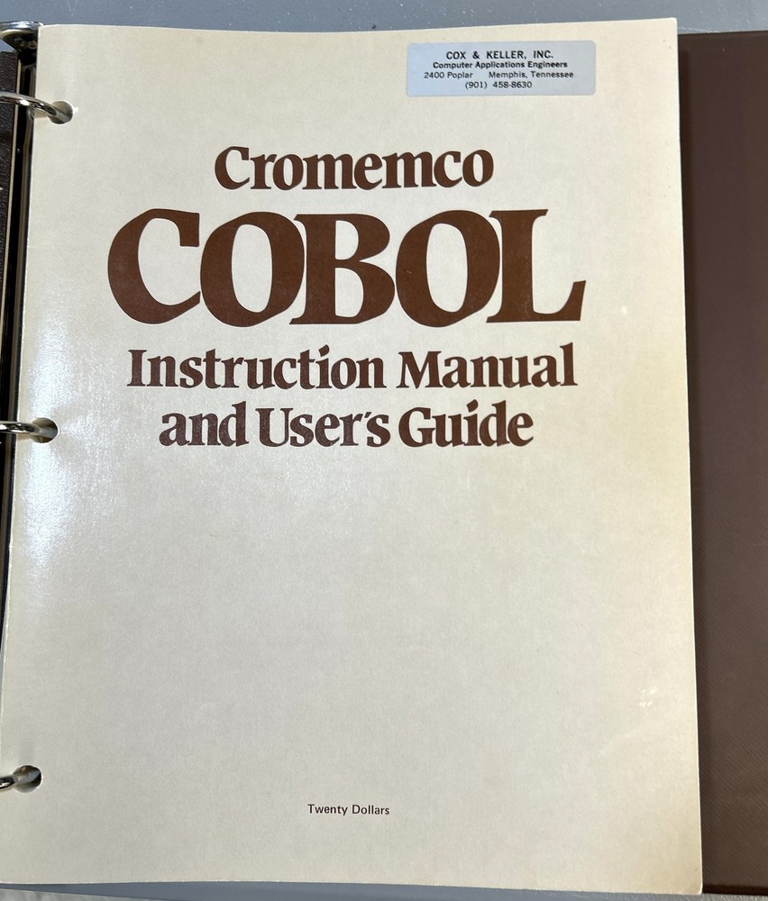 Cromemco COBOL Instruction Manual Set w/User Guide
