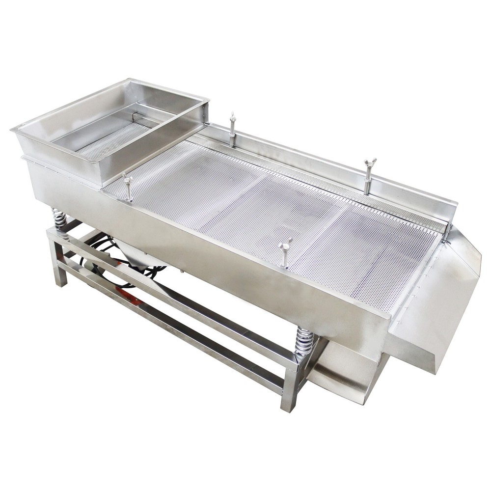 Electric Linear Vibrating Screen Sifter Sieve Machine 3mm Screen Single Layer