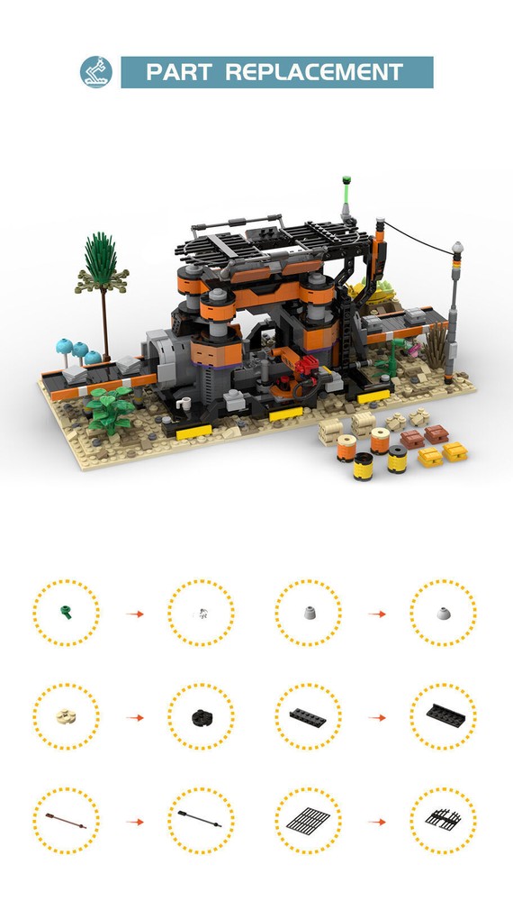 Modubrix Mocs Building Block Satisfactory Constructor Sets Bricks Toys Kits Gift
