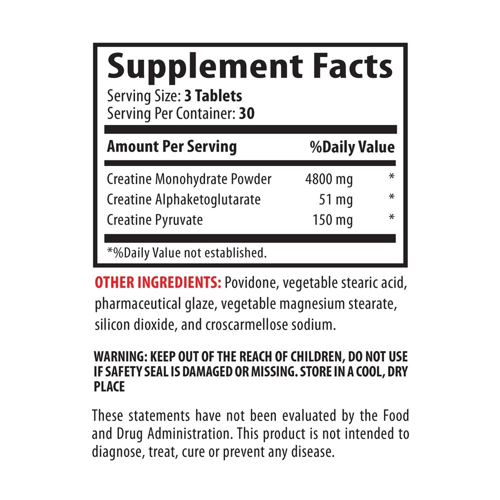 muscle mass supplement - Creatine Tri-Phase - dietary supplement Pyruvate 3Bot