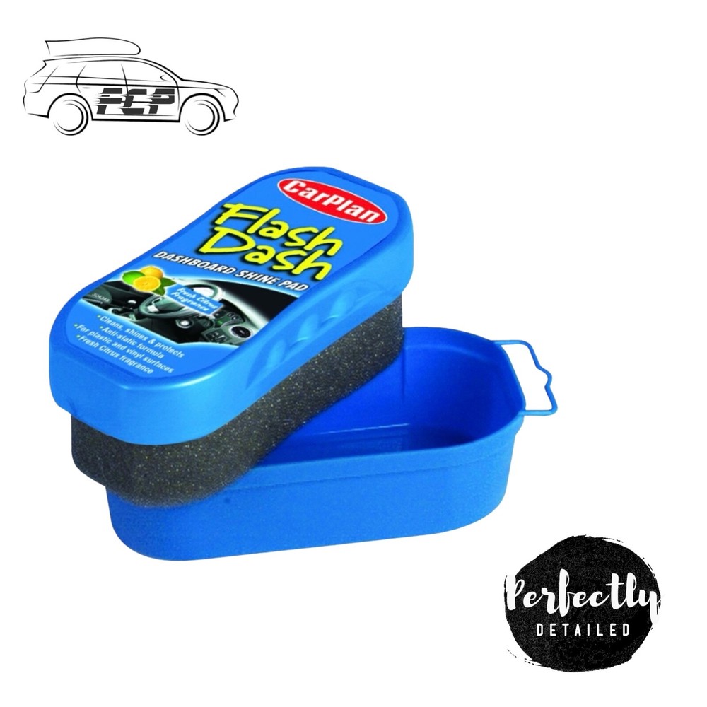 Carplan Flash Dash Dashborad Clean Shine Protect Pad Sponge Plastic Vinyl Citrus