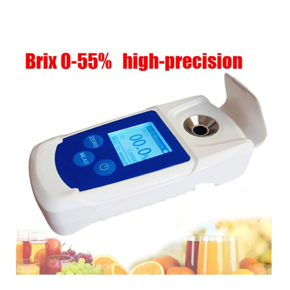 Digital Brix Refractometer, 0-55% Range, ±0.2% Accuracy, Backlight Display,...
