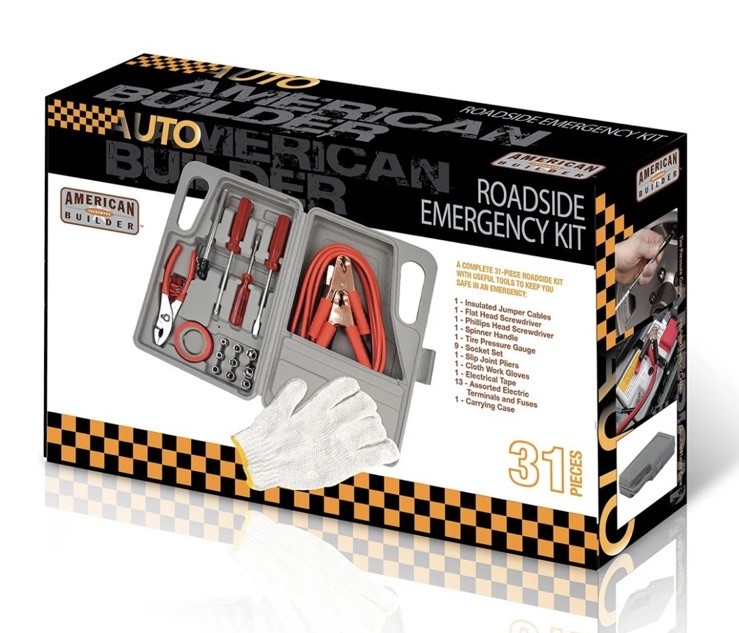 Lder Hw2194 Gray 31 piece Auto Roadside Emergency Tool Kit