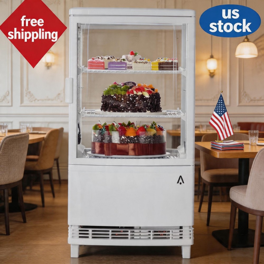 Display Refrigerator, 2.0 Cu.Ft Refrigerated Display Case Countertop Commercial
