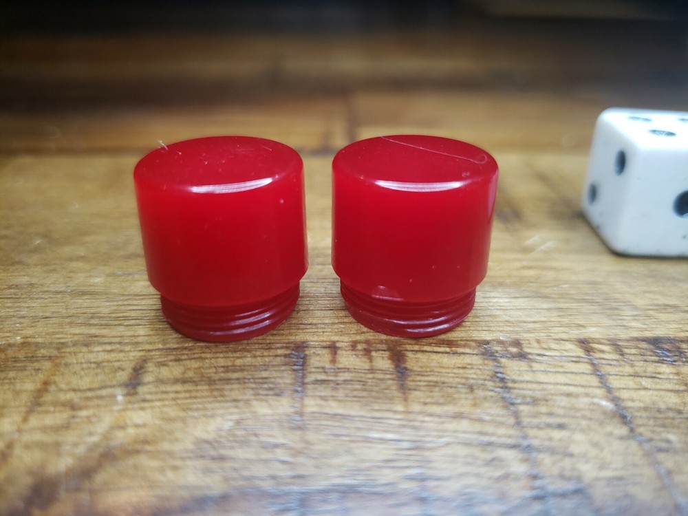 2 RED DIALIGHT Dialco 135 Lens Covers. Vintage.