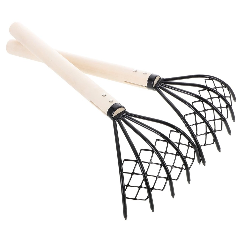 Beach Rake With Mesh Net Tine Claw Rake Shell Oyster Seafood Digging 2 PCS