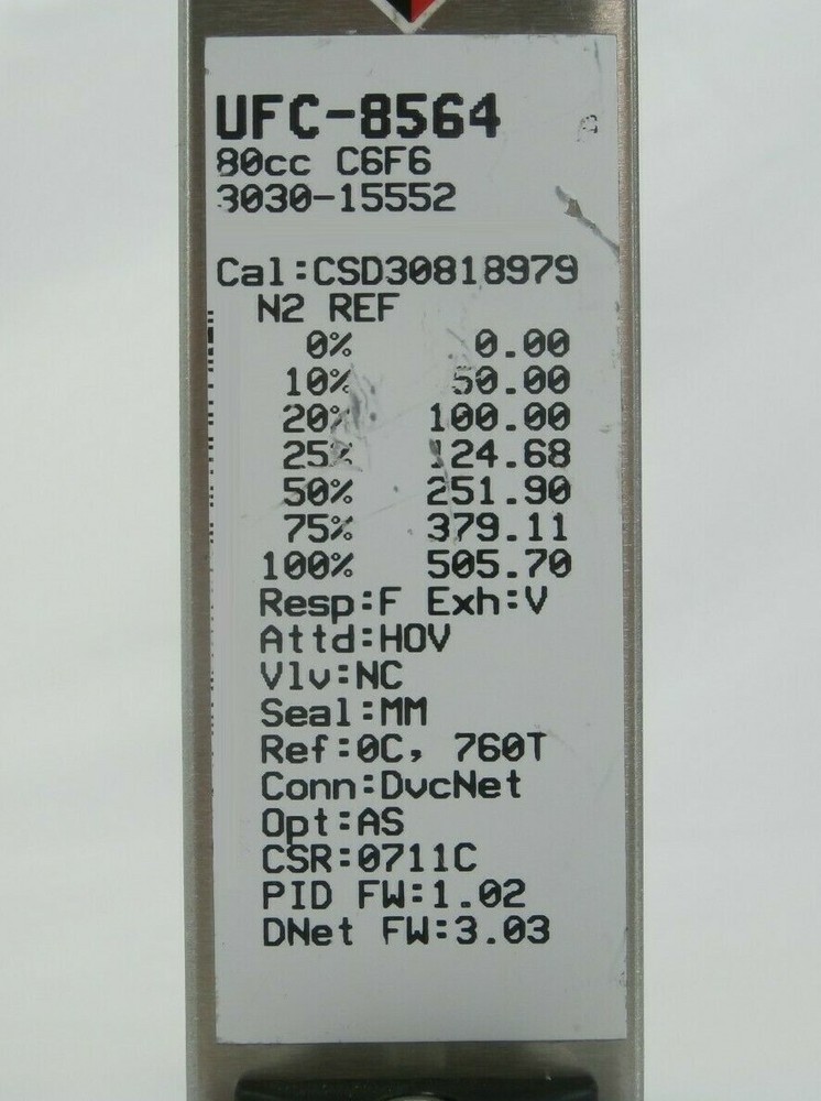 Celerity UFC-8564 Mass Flow Controller MFC UNIT AMAT 3030-15552 80cc C6F6 Spare