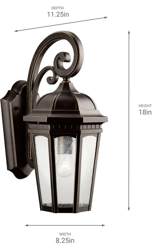 Kichler 9033 RZ wall lantern