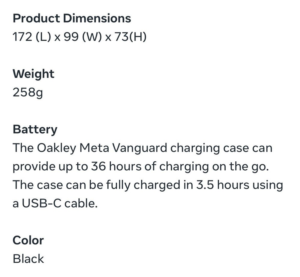 OAKLEY Meta VANGUARD CHARGING CASE Only / Black Brand New