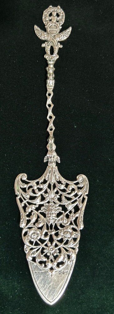 DUTCH SILVER PIE SERVER Holland Netherlands ca 1900's Figural Castle Core