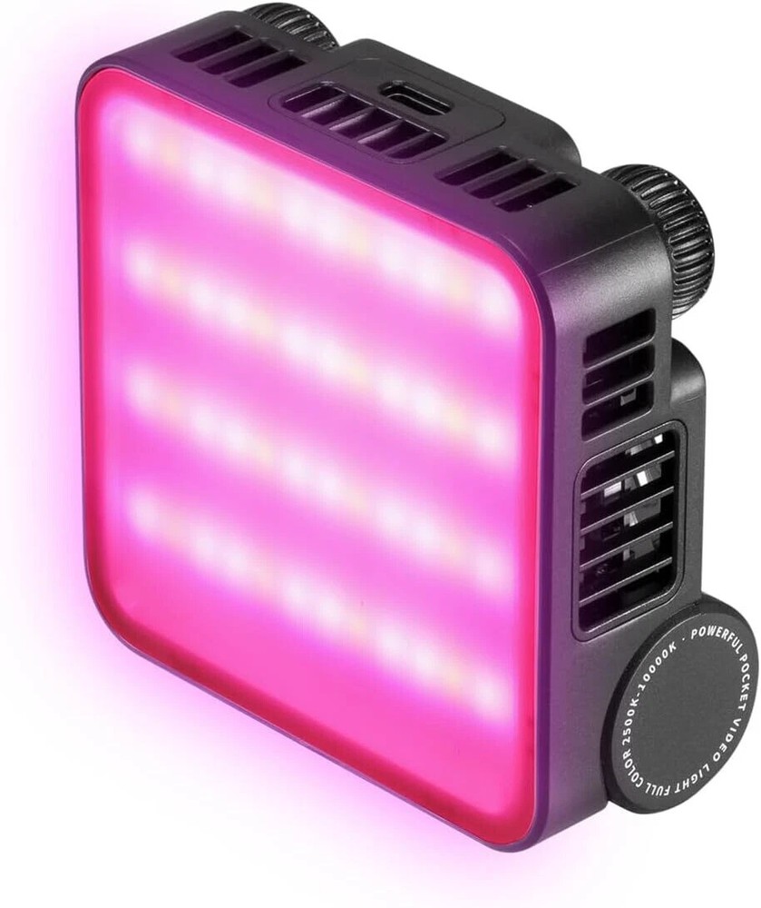 Portable RGB Video Lights, LED Camera Light w/ Diffuser Full Color Lighting 15W