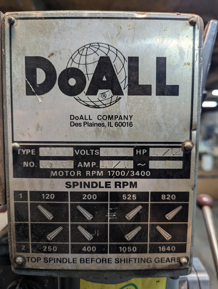 DoALL 20" Geared-Head Drill Press Model D-20100