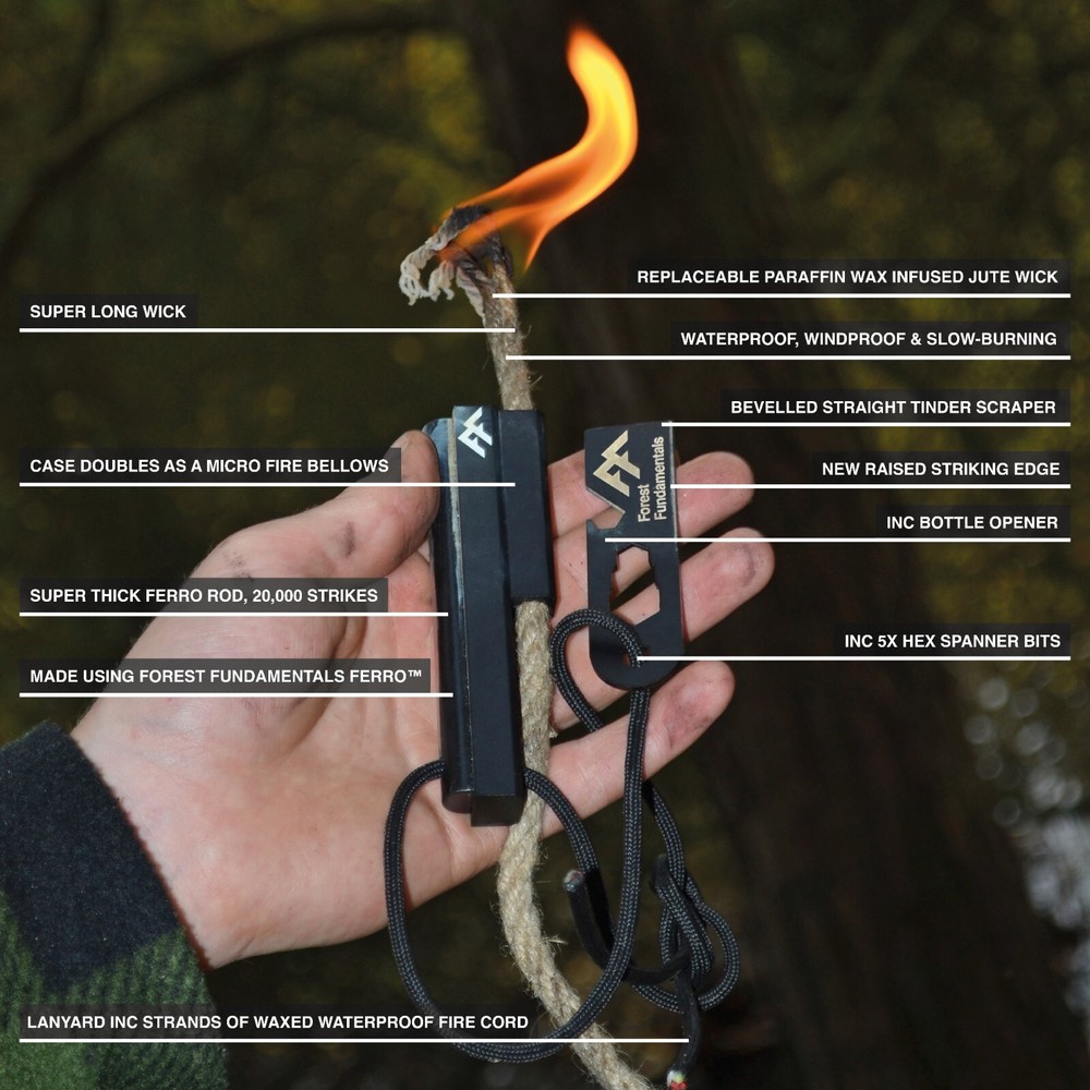 Forest Fundamentals™ Stealth Fire Starter™ | Ultimate Ferro Rod Fire Starter