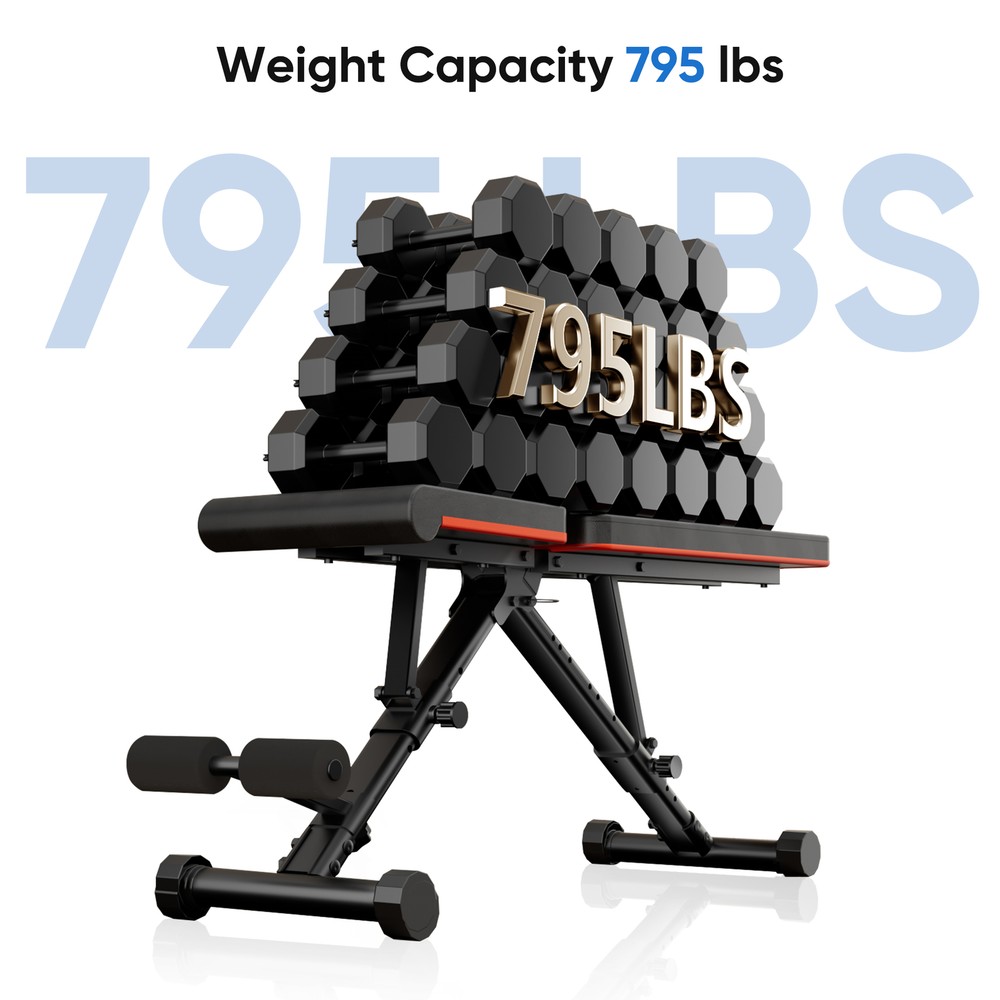 Adjustable Foldable Dumbbell Bench - Home Workouts and Weight Training Fitnes