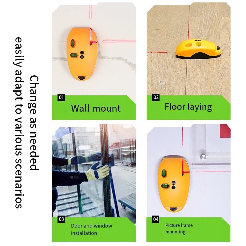 Vertical Mouse Laser Level Infrared Horizontal Line Right Angle 2 Line Leveling