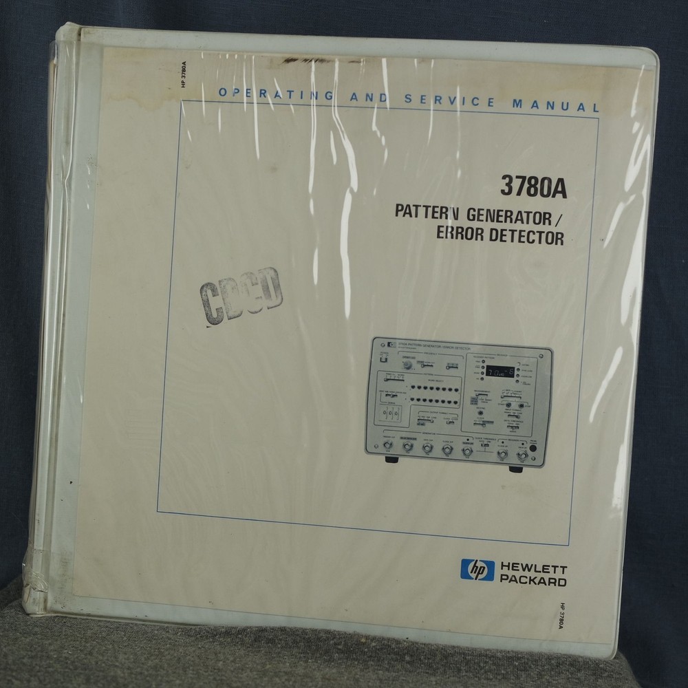 HP 3780A Pattern Generator / Error Detector Operating and Service Manual