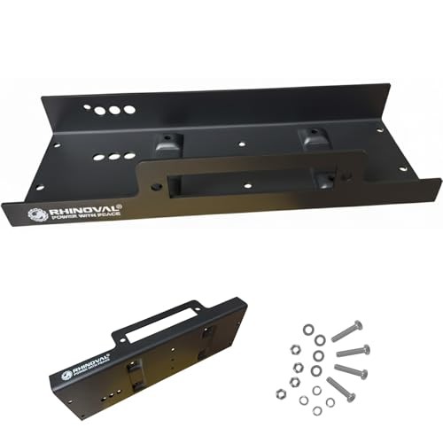Universal Winch Mounting Plate, 10" x 4.5" Raised Bolt Pattern, Matte Black