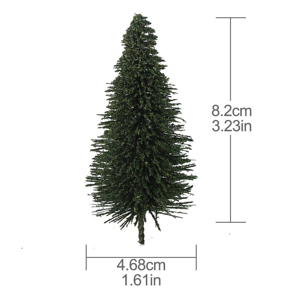 30pcs Model Pine Trees 8cm Deep Green Pines For HO Scale Model Railroad Layout