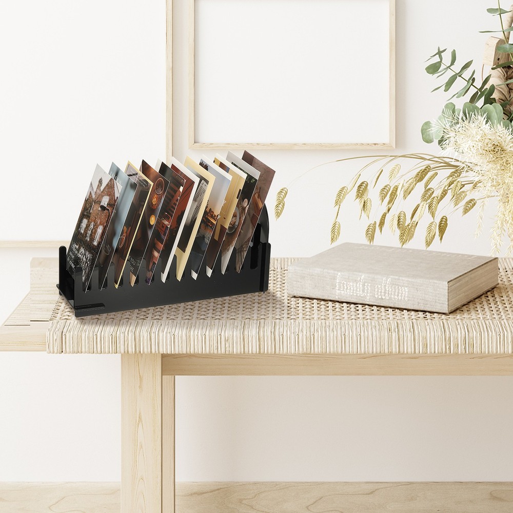 12 Tier 2Pack Clear Greeting Card Display Stand, Black